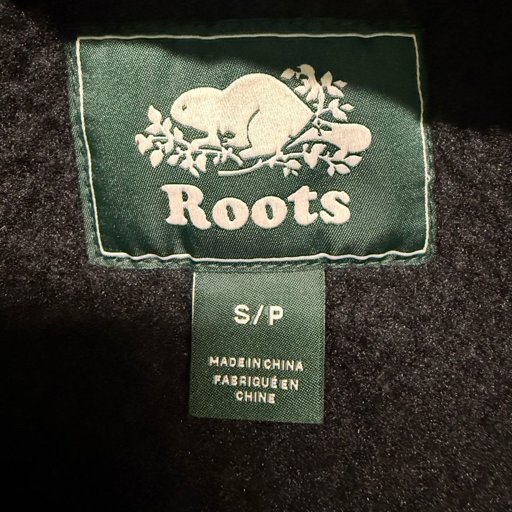 Roots Black Fleece Anorak Jacket - Picture 3 of 5
